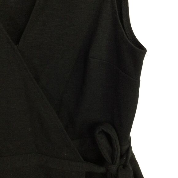 J. Crew Womens Ponte Faux Wrap Dress Tie Waist Sleeveless Black Size S L2357 NWT - Picture 11 of 16